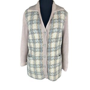 Vintage Freedom wear wool Irish tweed coatigan cardigan sweater jacket Ireland